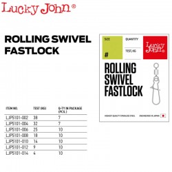 Agrafa cu vartej Lucky John Rolling Swivel Fastlock