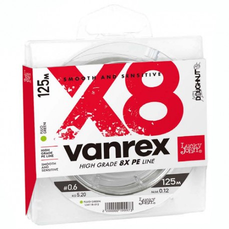 Fir textil Lucky John Vanrex X8 125m (fluo green)
