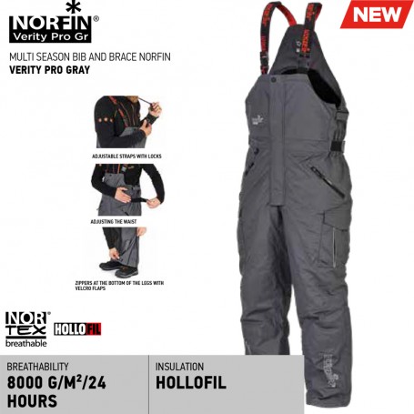 Salopeta cu bretele Norfin Verity Pro Gray