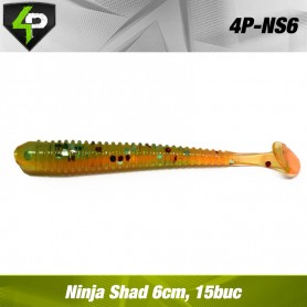 Ninja Shad 6cm, 4Predators, 15buc/plic