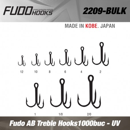 FUDO TREBLE HOOKS (FDTR-UV) BULK