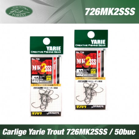 YARIE TROUT HOOKS NO. 726 MK HOOK 2 SSS *(50 PIECES)