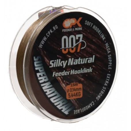 Fir textil CPK Silky Natural Feeder Hooklink Brown 0.14mm/5.44kg/15m