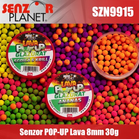 Senzor POP-UP LAVA 8mm GLAZURAT CAPSUNA & USTUROI (PORTOCALIU) 30g