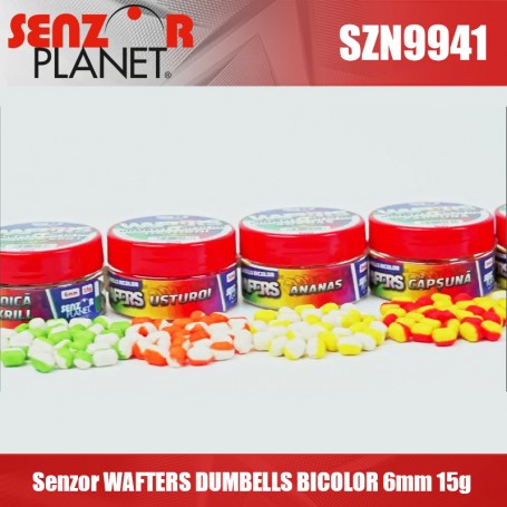 Senzor WAFTERS DUMBELLS BICOLOR 6mm CAPSUNA (GALBEN-ROSU) 15g