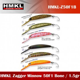 Vobler HMKL Minnow Zagger 50 F1 Bone 1.5gr