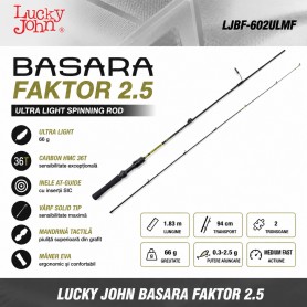 Lanseta Spinning Lucky John Basara Faktor 2.5 (1.83m 0.3-2.5g)