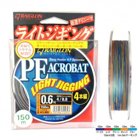 Raiglon PE Acrobat Light Jigging 4 Braided 100m
